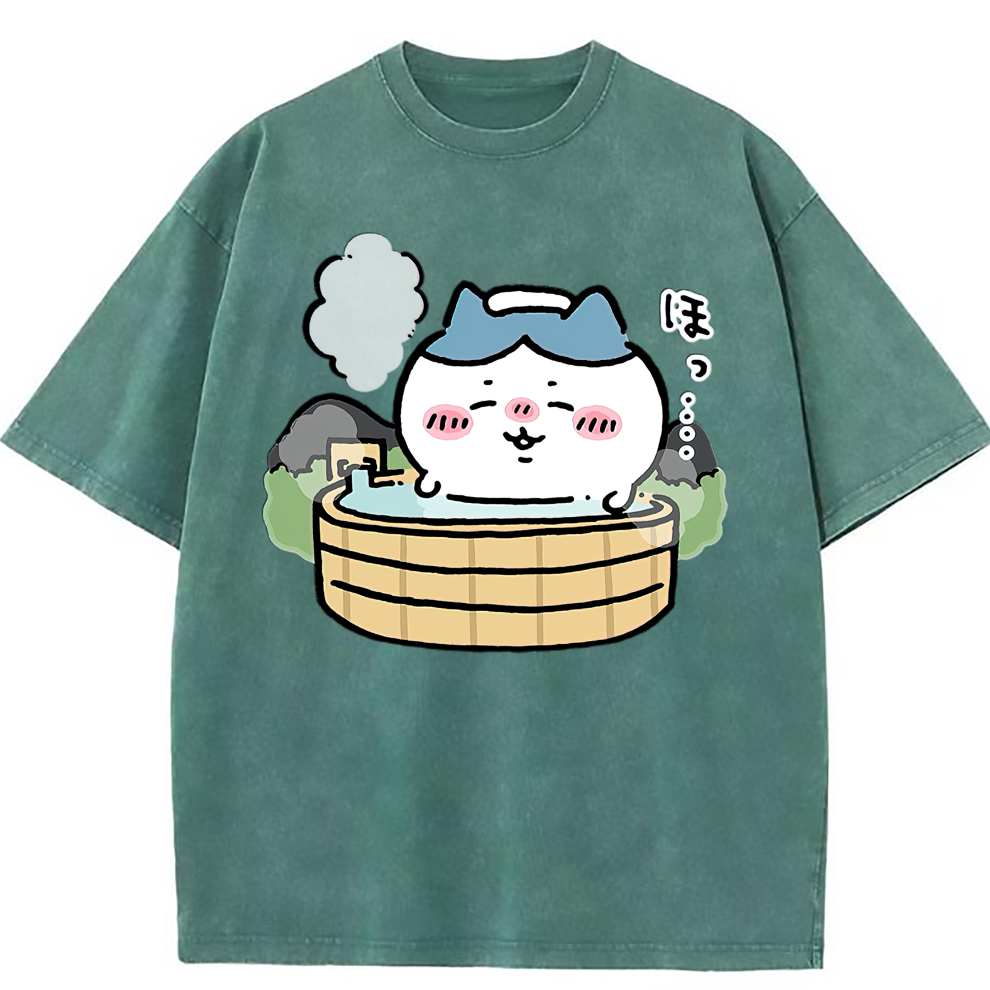 （画像用） ちいかわ ハチワレ Chii-kawa hachiware 綿100% ヴィンテージ風 半袖Tシャツ（フロントプリント）